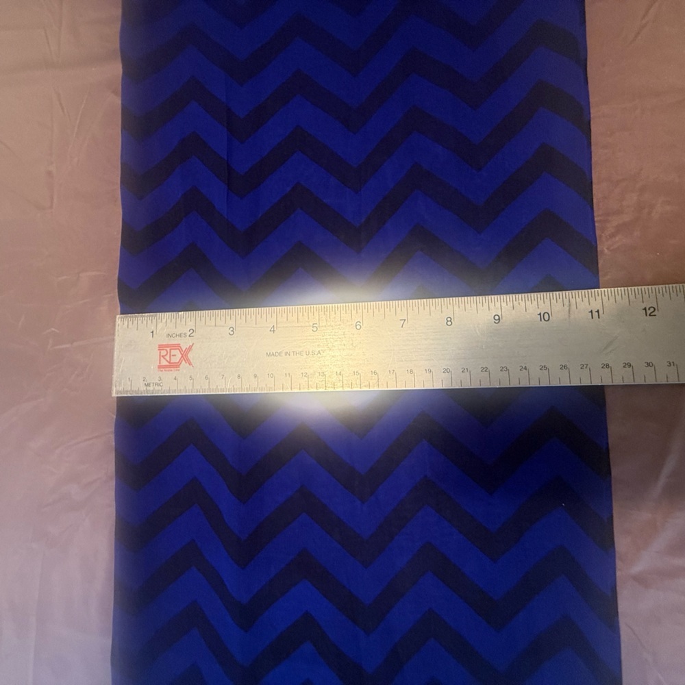 Chevron Patterned Blue And Black Infinity Scarf - image 5